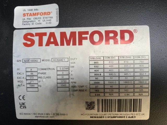Gerador elétrico novo Volvo TAD 1642 GE Stamford 650 kVA Supersilent generatorset New !: foto 6
