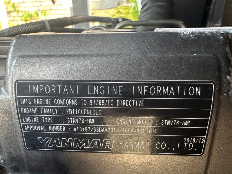 Yanmar 3TNV76-HMF 20 kW / 27 PK Diesel Motor 2020 - Motor por Equipamento de movimentação: foto 3 Yanmar 3TNV76-HMF 20 kW / 27 PK Diesel Motor 2020 - Motor por Equipamento de movimentação: foto 3