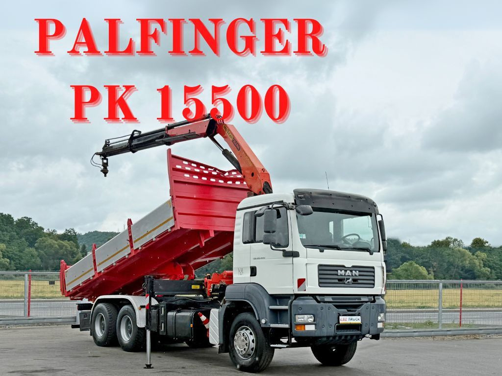 MAN TGA 26.400 * KIPPER 6,00m + PK 15500 * 6x4 * TOP - Camião basculante, Camião grua: foto 1 MAN TGA 26.400 * KIPPER 6,00m + PK 15500 * 6x4 * TOP - Camião basculante, Camião grua: foto 1