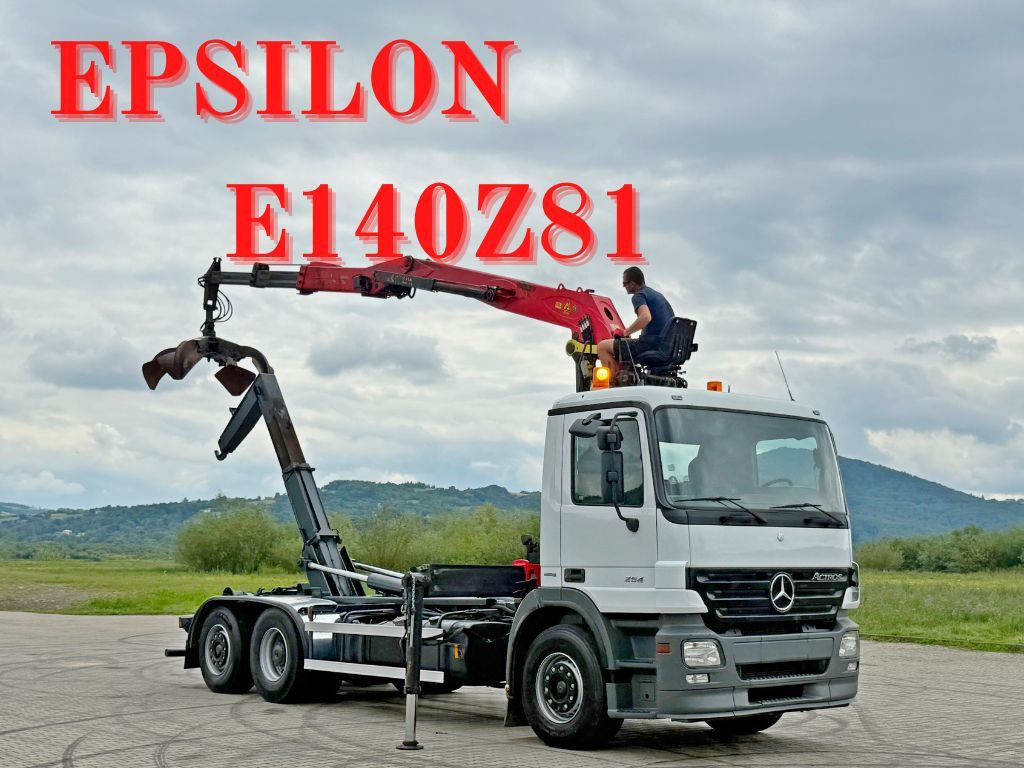 Mercedes-Benz ACTROS 2541 * ABROLLKIPPER * EPSILON E140Z81*TOP - Camião polibenne, Camião grua: foto 1 Mercedes-Benz ACTROS 2541 * ABROLLKIPPER * EPSILON E140Z81*TOP - Camião polibenne, Camião grua: foto 1