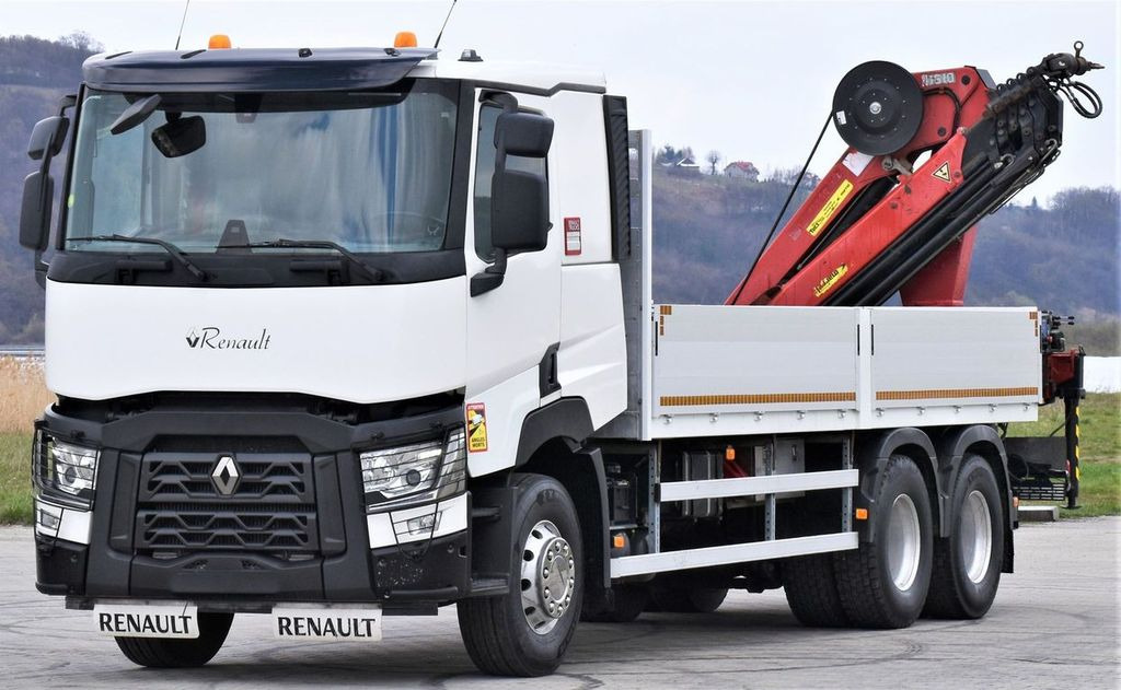 Renault C 460 * HMF 1510 K6 + FUNK * 6x4 - Camião grua, Camião de caixa aberta/ Plataforma: foto 3 Renault C 460 * HMF 1510 K6 + FUNK * 6x4 - Camião grua, Camião de caixa aberta/ Plataforma: foto 3