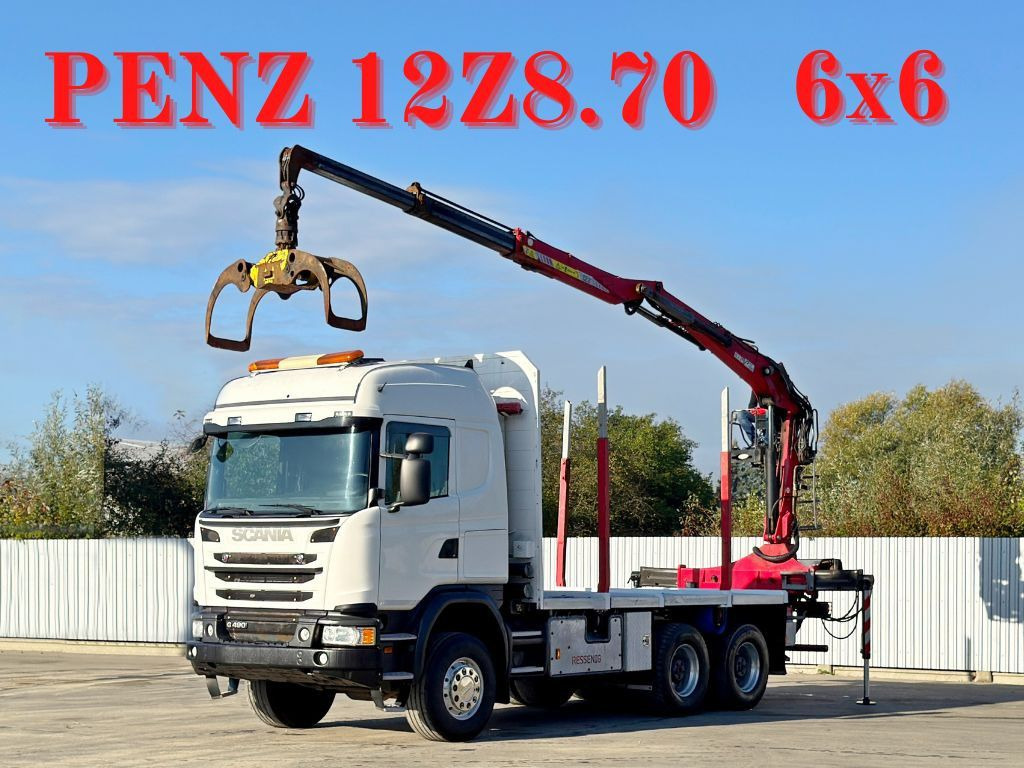 Scania G490* HOLZTRANSPORTER * PENZ 12Z8.70* 6x6 - Camião grua: foto 1 Scania G490* HOLZTRANSPORTER * PENZ 12Z8.70* 6x6 - Camião grua: foto 1