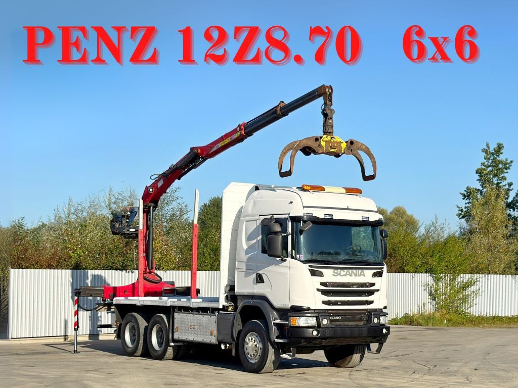 Scania G490* HOLZTRANSPORTER * PENZ 12Z8.70* 6x6 - Camião de transporte de madeira, Camião grua: foto 1 Scania G490* HOLZTRANSPORTER * PENZ 12Z8.70* 6x6 - Camião de transporte de madeira, Camião grua: foto 1