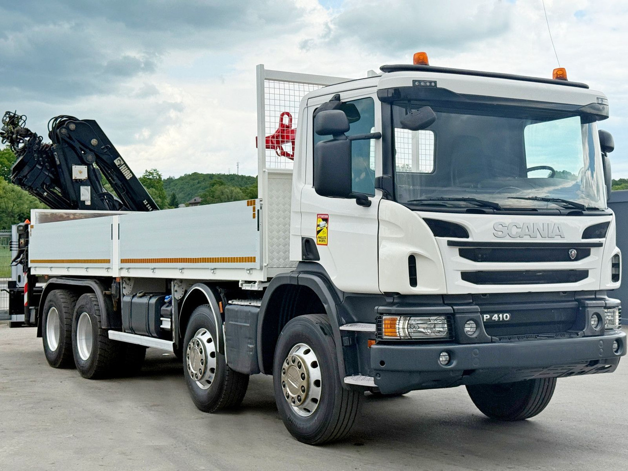 Scania P 410*PLATFORM 7,00m*HIAB 244 E-5 HIPRO+FUNK/8x4 Scania P 410*PRITSCHE 7,00m*HIAB 244 E-5 HIPRO+FUNK/8x4 - Camião grua, Camião de caixa aberta/ Plataforma: foto 3 Scania P 410*PLATFORM 7,00m*HIAB 244 E-5 HIPRO+FUNK/8x4 Scania P 410*PRITSCHE 7,00m*HIAB 244 E-5 HIPRO+FUNK/8x4 - Camião grua, Camião de caixa aberta/ Plataforma: foto 3