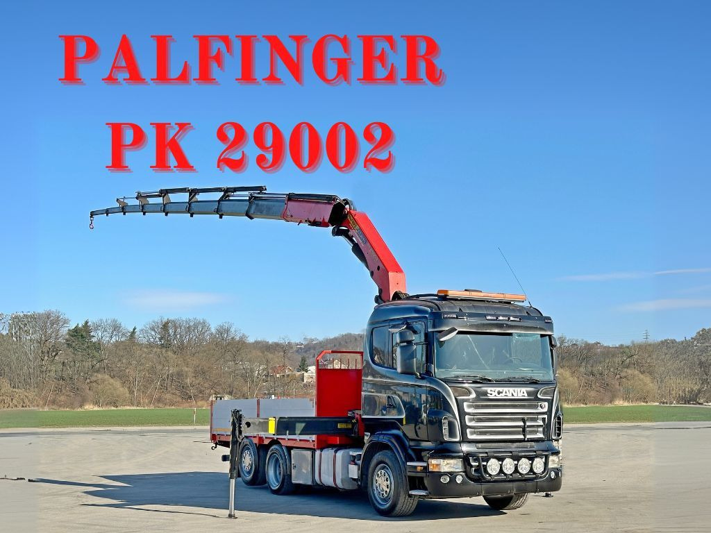 Scania P450 *PRITSCHE 5,05m * PK 29002/FUNK *TOPZUSTAND - Camião grua: foto 1 Scania P450 *PRITSCHE 5,05m * PK 29002/FUNK *TOPZUSTAND - Camião grua: foto 1