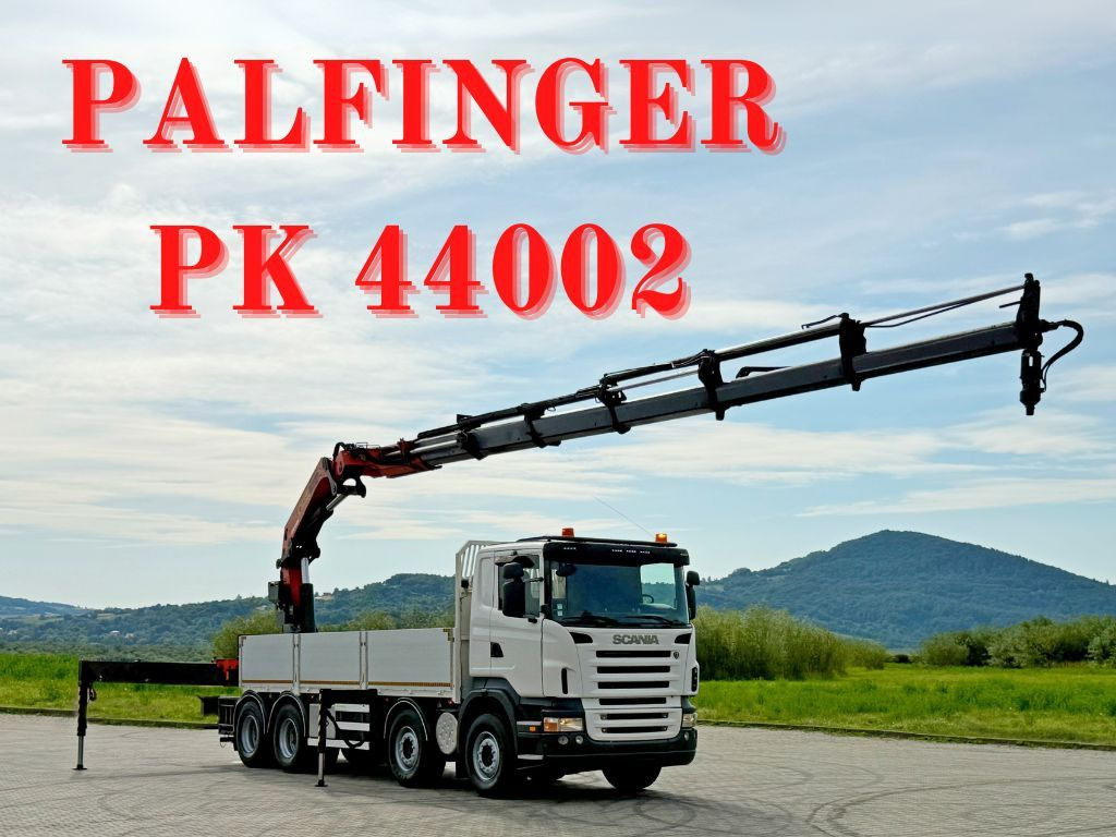 Scania R 420 PRITSCHE 6,47 m * PK 44002/FUNK * 8x4 /TOP - Camião grua: foto 1 Scania R 420 PRITSCHE 6,47 m * PK 44002/FUNK * 8x4 /TOP - Camião grua: foto 1
