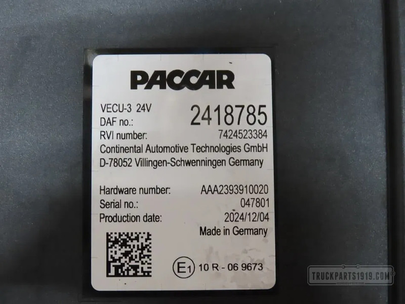DAF 2418785 VECU Regeleenheid - Centralina electrónica por Camião: foto 2 DAF 2418785 VECU Regeleenheid - Centralina electrónica por Camião: foto 2