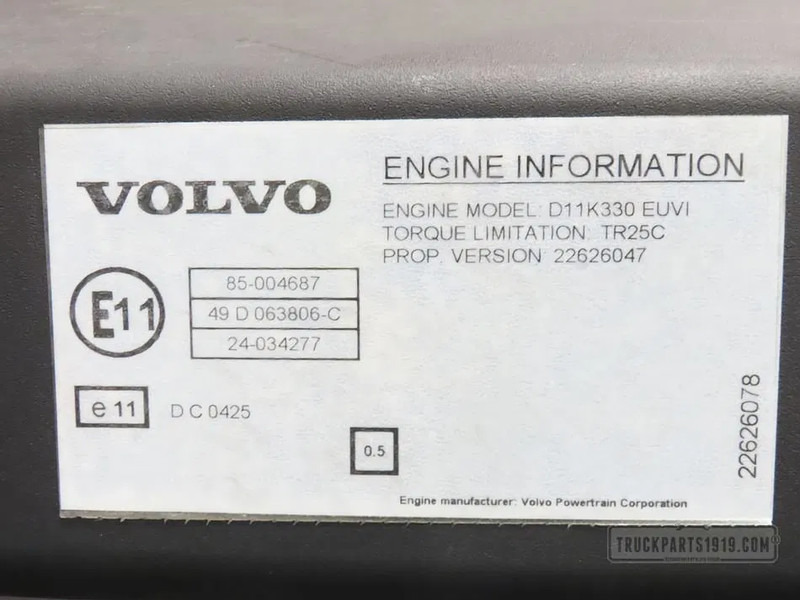 Volvo Engines & Parts Motor D11K330 E6 Volvo - Motor por Camião: foto 3 Volvo Engines & Parts Motor D11K330 E6 Volvo - Motor por Camião: foto 3