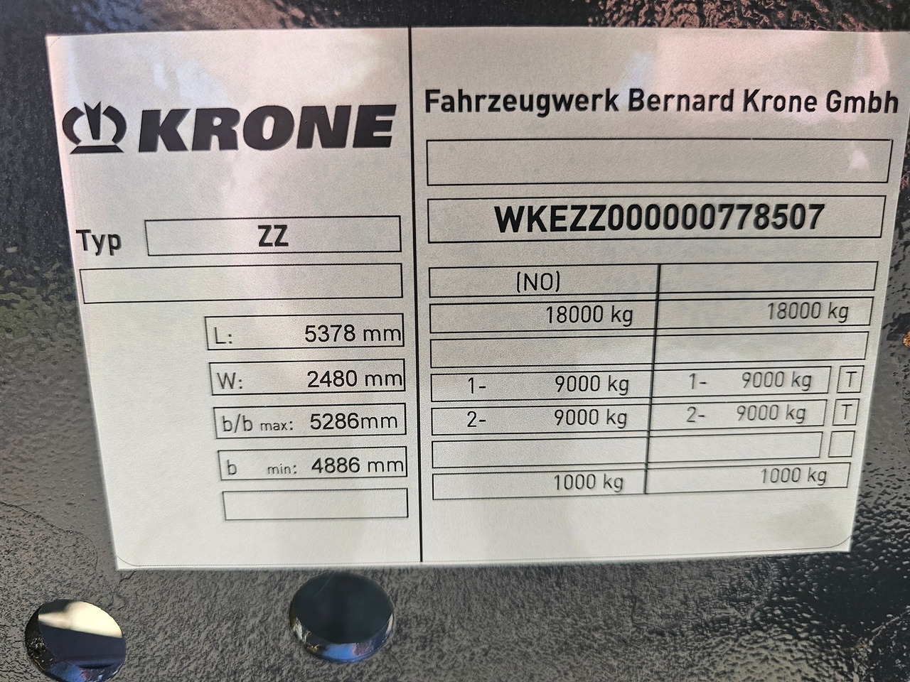 Reboque dolly Krone ZZ 18 With LZV Approval: foto 11
