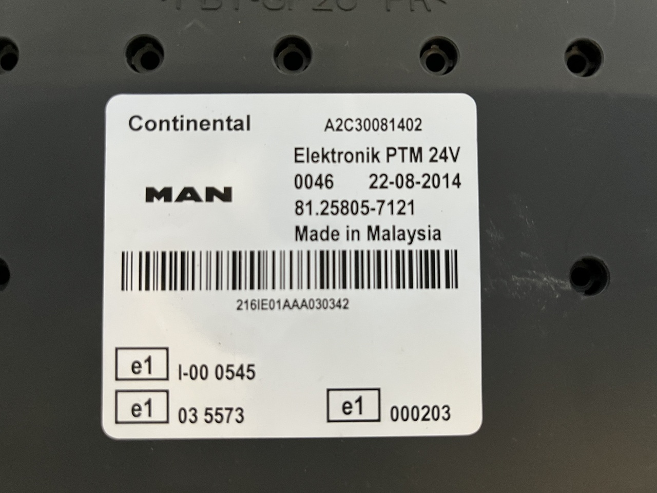 ELEKTRONIK PTM MAN TGX (MANUAL GEARBOX) - Centralina electrónica por Camião: foto 2 ELEKTRONIK PTM MAN TGX (MANUAL GEARBOX) - Centralina electrónica por Camião: foto 2