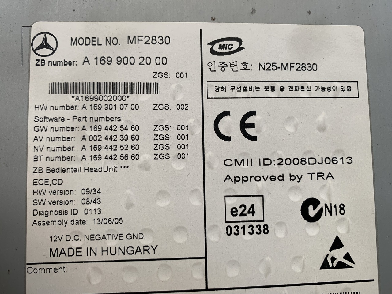 RADIO CD MERCEDES SPRINTER 906 MF2830 - Sistema de navegação por Veículo comercial: foto 5 RADIO CD MERCEDES SPRINTER 906 MF2830 - Sistema de navegação por Veículo comercial: foto 5