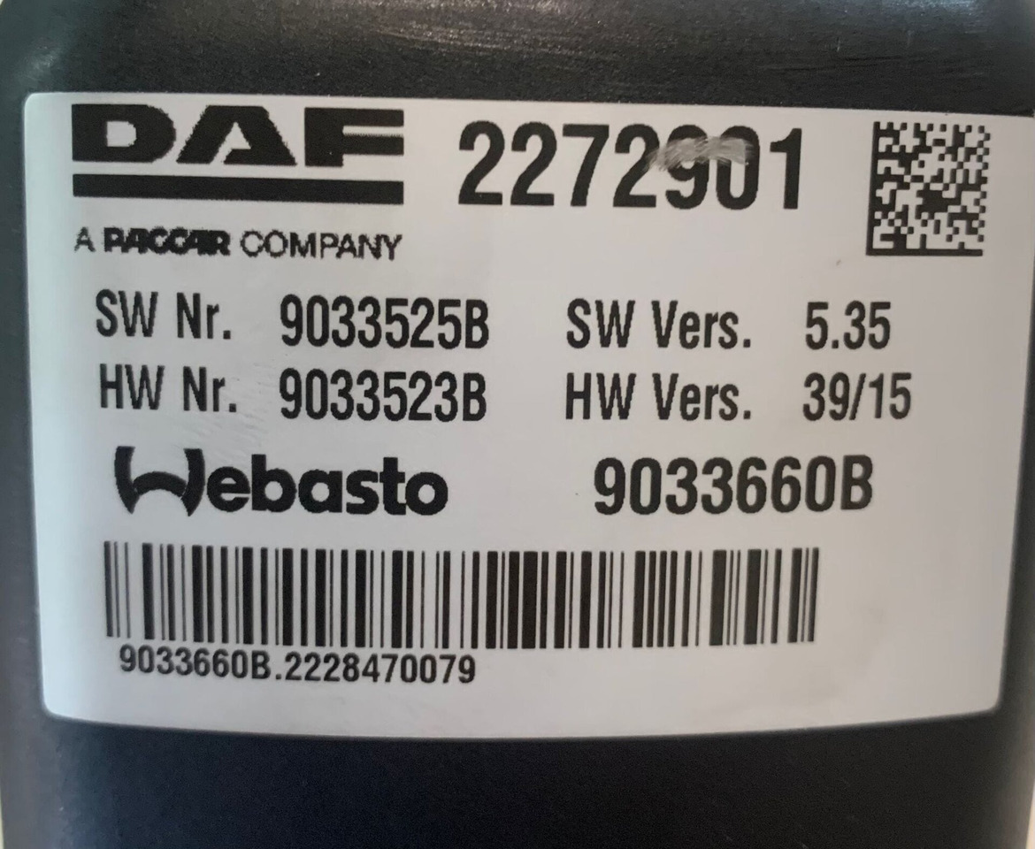 DAF STANDKACHEL THERMO TOP PRO 38 2272901 - Ventilador do habitáculo por Camião: foto 5 DAF STANDKACHEL THERMO TOP PRO 38 2272901 - Ventilador do habitáculo por Camião: foto 5