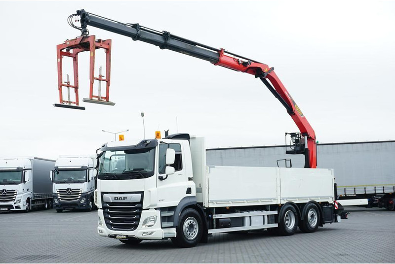 DAF CF / 480 / 6 X 2 / SKRZYNIOWY + HDS / PALFINGER PK 22 001L / OŚ - Camião de caixa aberta/ Plataforma, Camião grua: foto 1 DAF CF / 480 / 6 X 2 / SKRZYNIOWY + HDS / PALFINGER PK 22 001L / OŚ - Camião de caixa aberta/ Plataforma, Camião grua: foto 1