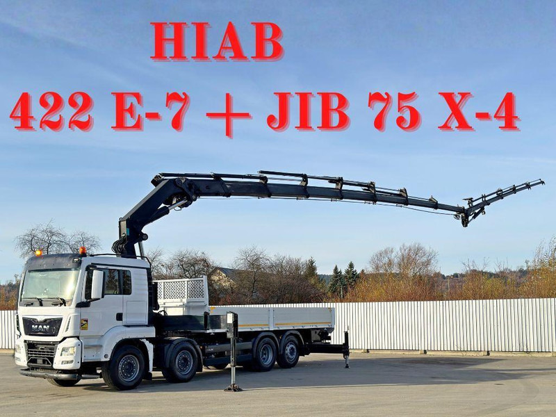 MAN TGS 35.440* HIAB 422 E-7 + JIB 75 X-4 + FUNK - Camião de caixa aberta/ Plataforma, Camião grua: foto 1 MAN TGS 35.440* HIAB 422 E-7 + JIB 75 X-4 + FUNK - Camião de caixa aberta/ Plataforma, Camião grua: foto 1