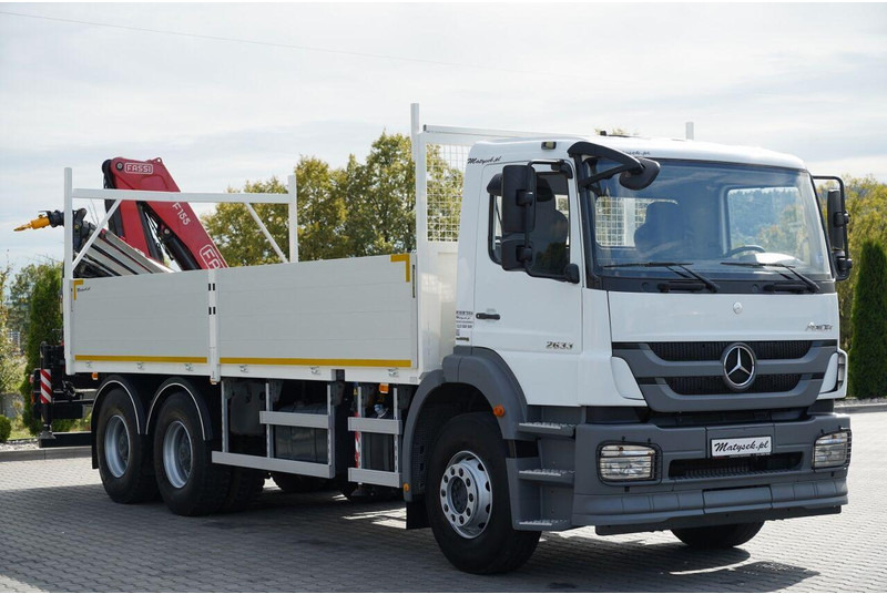 Camião de caixa aberta/ Plataforma, Camião grua Mercedes-Benz / AXOR 2633 / 6X4 / SKRZYNIOWY - 6,55 M / MOCNA PODŁOGA / HDS FA: foto 14