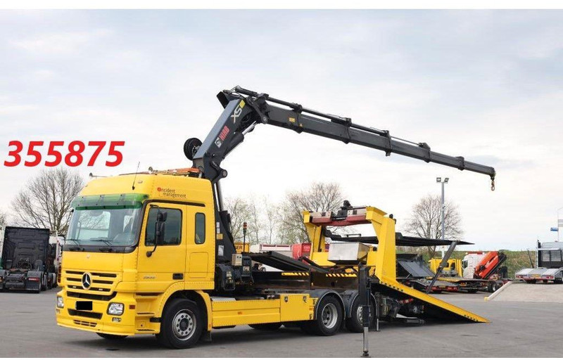 Mercedes-Benz Actros 2532 Vehicle transporter + crane Hiab 477EP-5 HiPro 6x2 - Camião transporte de veículos: foto 2 Mercedes-Benz Actros 2532 Vehicle transporter + crane Hiab 477EP-5 HiPro 6x2 - Camião transporte de veículos: foto 2