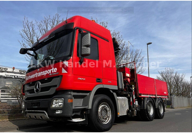 Mercedes-Benz Actros 2651 6x4 Crane Atlas190.2 - Camião de caixa aberta/ Plataforma, Camião grua: foto 1 Mercedes-Benz Actros 2651 6x4 Crane Atlas190.2 - Camião de caixa aberta/ Plataforma, Camião grua: foto 1
