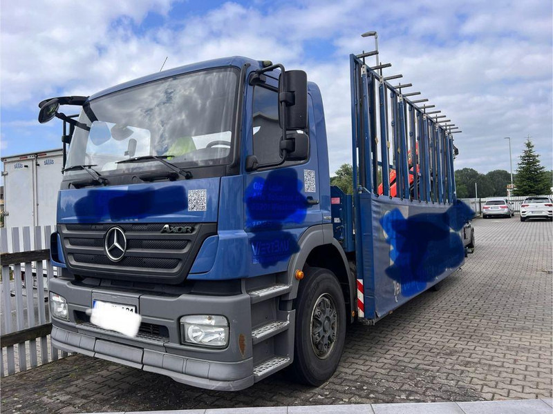 Mercedes-Benz Axor 1829 Palfinger hátsó daru PK 12002 klíma - Camião de caixa aberta/ Plataforma, Camião grua: foto 1 Mercedes-Benz Axor 1829 Palfinger hátsó daru PK 12002 klíma - Camião de caixa aberta/ Plataforma, Camião grua: foto 1