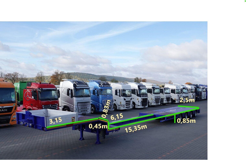 Nooteboom NISKOPODWOZIE / ROZCIĄGANA / 4 OSIOWA / OSIE SKRĘTNE / SAF - Semi-reboque baixa: foto 2 Nooteboom NISKOPODWOZIE / ROZCIĄGANA / 4 OSIOWA / OSIE SKRĘTNE / SAF - Semi-reboque baixa: foto 2