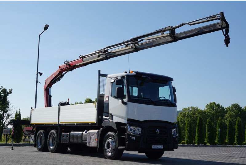 Renault C 380 / 6X4 / SKRZYNIOWY 6.4 M / + HDS FASSI F175A / MAX UDŹWIG - Camião de caixa aberta/ Plataforma, Camião grua: foto 2 Renault C 380 / 6X4 / SKRZYNIOWY 6.4 M / + HDS FASSI F175A / MAX UDŹWIG - Camião de caixa aberta/ Plataforma, Camião grua: foto 2