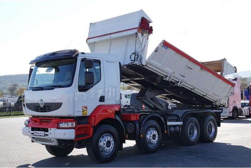 Renault KERAX 480 / 8x4 / WYWROTKA / HYDROBURTA / HYDROKLAPA / BORDMATIC - Camião basculante: foto 1 Renault KERAX 480 / 8x4 / WYWROTKA / HYDROBURTA / HYDROKLAPA / BORDMATIC - Camião basculante: foto 1