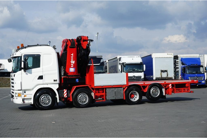 Scania G 480 / 8 X 2 / SKRZYNIOWY + HDS / HMF THOR - O K6 + JIB FJ 2000 - Camião de caixa aberta/ Plataforma, Camião grua: foto 4 Scania G 480 / 8 X 2 / SKRZYNIOWY + HDS / HMF THOR - O K6 + JIB FJ 2000 - Camião de caixa aberta/ Plataforma, Camião grua: foto 4