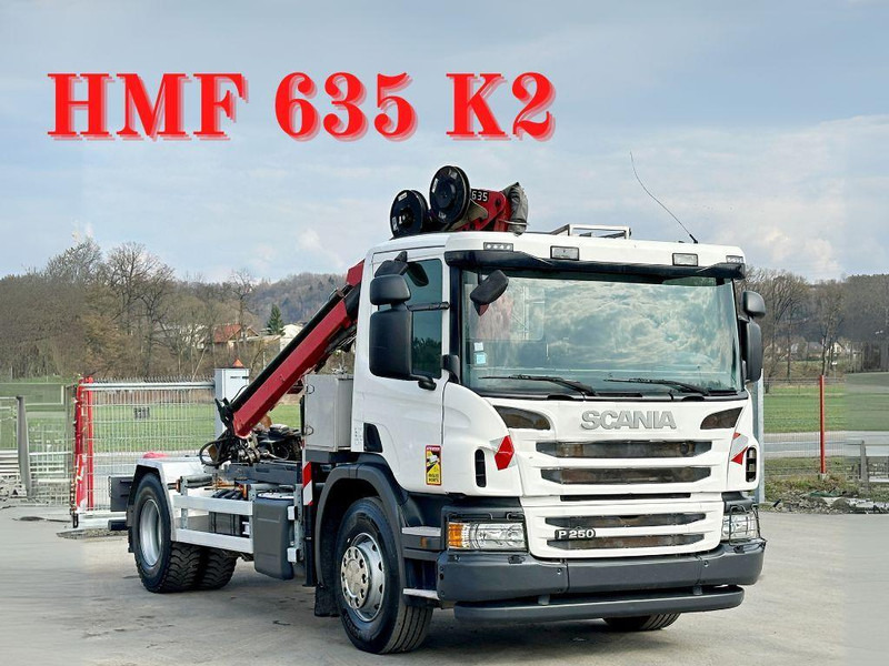 Scania P 250 * HMF 635 K2 + FUNK * TOPZUSTAND - Camião basculante, Camião grua: foto 1 Scania P 250 * HMF 635 K2 + FUNK * TOPZUSTAND - Camião basculante, Camião grua: foto 1
