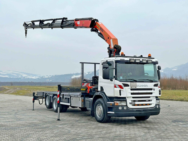 Scania P 420* PLATFORM 6,80m * PK 29002+FUNK * TOP - Camião de caixa aberta/ Plataforma, Camião grua: foto 2 Scania P 420* PLATFORM 6,80m * PK 29002+FUNK * TOP - Camião de caixa aberta/ Plataforma, Camião grua: foto 2