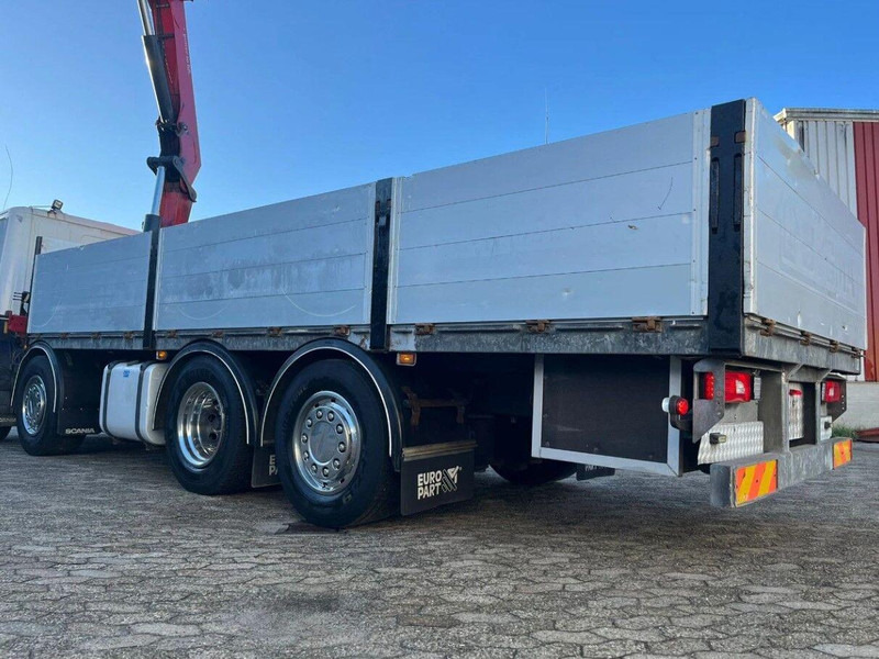 Camião de caixa aberta/ Plataforma, Camião grua Scania P450 8x2 Flatbed + Crane HMF 2620-K6: foto 17