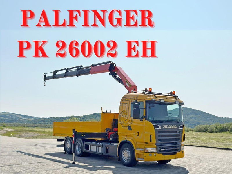 Scania R 500 * PK 26002 EH + FUNK * TOPZUSTAND - Camião de caixa aberta/ Plataforma, Camião grua: foto 1 Scania R 500 * PK 26002 EH + FUNK * TOPZUSTAND - Camião de caixa aberta/ Plataforma, Camião grua: foto 1