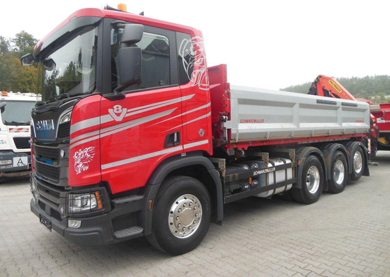 Scania R 580 8X4 + PALFINGER PK 19.001 crane - Camião basculante, Camião grua: foto 1 Scania R 580 8X4 + PALFINGER PK 19.001 crane - Camião basculante, Camião grua: foto 1