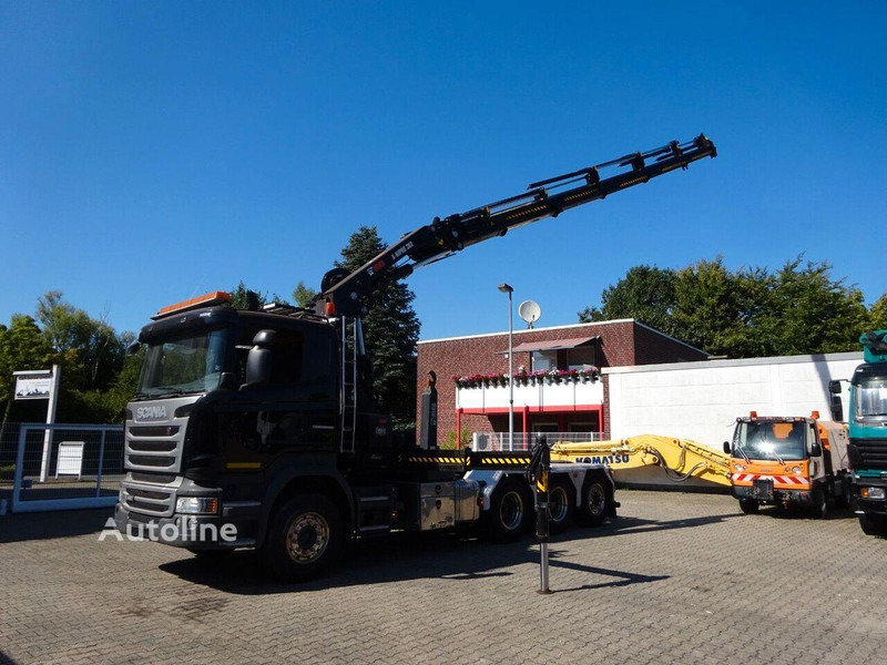 Camião polibenne, Camião grua Scania R490 - Hook lift truck + crane 8x4: foto 11 Camião polibenne, Camião grua Scania R490 - Hook lift truck + crane 8x4: foto 11