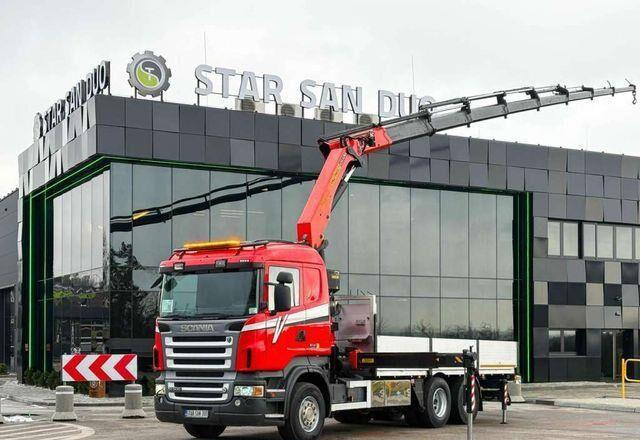 Scania R500 6x2 PALFINGER PK 29002 Crane Kran - Camião de caixa aberta/ Plataforma, Camião grua: foto 1 Scania R500 6x2 PALFINGER PK 29002 Crane Kran - Camião de caixa aberta/ Plataforma, Camião grua: foto 1