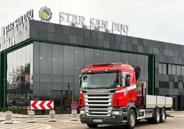 Camião de caixa aberta/ Plataforma, Camião grua Scania R500 6x2 PALFINGER PK 29002 Crane Kran: foto 6