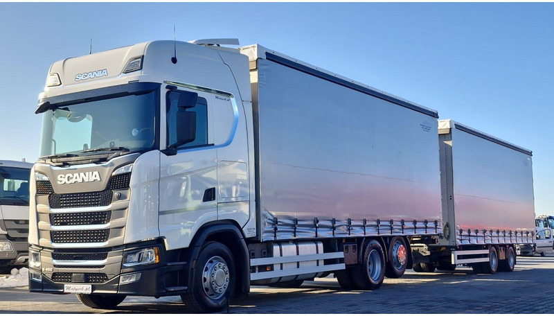 Scania S 450 / ZESTAW TANDEM / 120 M3 / I-PARK COOL / PO KONTRAKCIE S - Camião de lona: foto 1 Scania S 450 / ZESTAW TANDEM / 120 M3 / I-PARK COOL / PO KONTRAKCIE S - Camião de lona: foto 1