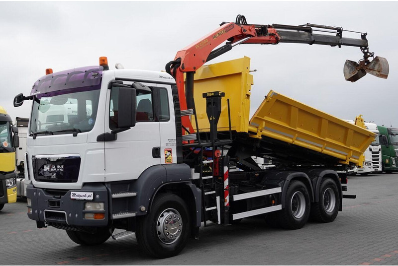 Scania TGS 33.360 / 6x4 / WYWROTKA + HDS PALFINGER PK 15 500 wysów 10m - Camião basculante, Camião grua: foto 1 Scania TGS 33.360 / 6x4 / WYWROTKA + HDS PALFINGER PK 15 500 wysów 10m - Camião basculante, Camião grua: foto 1