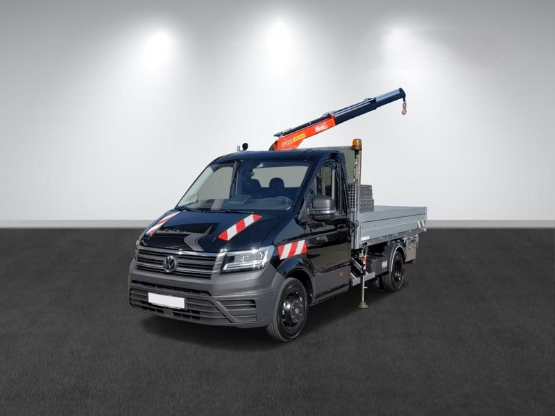 Volkswagen Crafter 50 - Flatbed truck + crane - Camião de caixa aberta/ Plataforma, Camião grua: foto 1 Volkswagen Crafter 50 - Flatbed truck + crane - Camião de caixa aberta/ Plataforma, Camião grua: foto 1