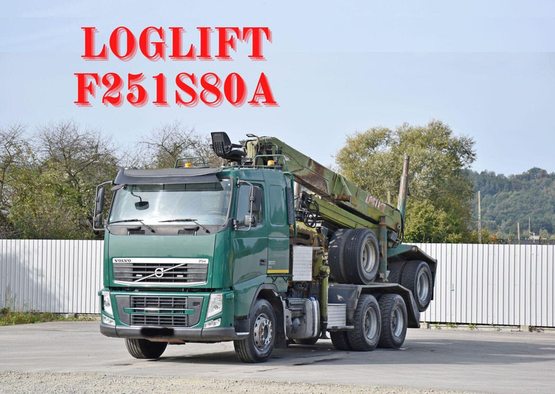 Volvo FH 500 * LOGLIFT F251 S80A + Anhänger /6x4 - Camião de transporte de madeira, Camião grua: foto 1 Volvo FH 500 * LOGLIFT F251 S80A + Anhänger /6x4 - Camião de transporte de madeira, Camião grua: foto 1