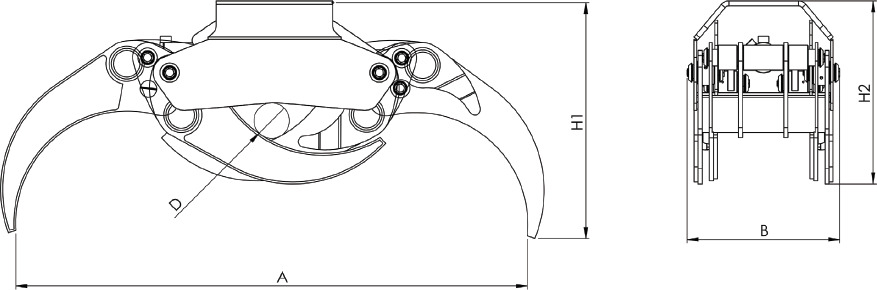 LOG GRAB REINFORCED SERIE PF-R .26 - Garra por Grua para camião: foto 3 LOG GRAB REINFORCED SERIE PF-R .26 - Garra por Grua para camião: foto 3
