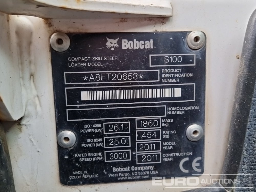 Mini pá carregadora 2011 Bobcat S100: foto 27