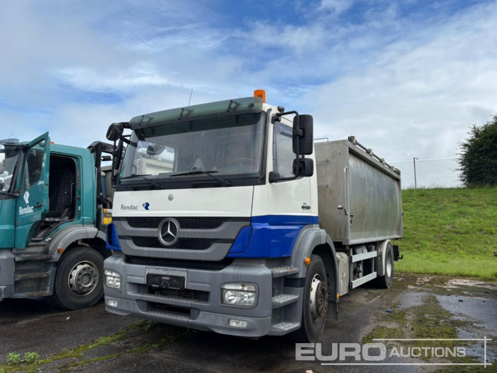 2012 Mercedes Axor 1824L 4x2, Crane, Stamps, Stainless Steel container - Camião basculante: foto 1 2012 Mercedes Axor 1824L 4x2, Crane, Stamps, Stainless Steel container - Camião basculante: foto 1
