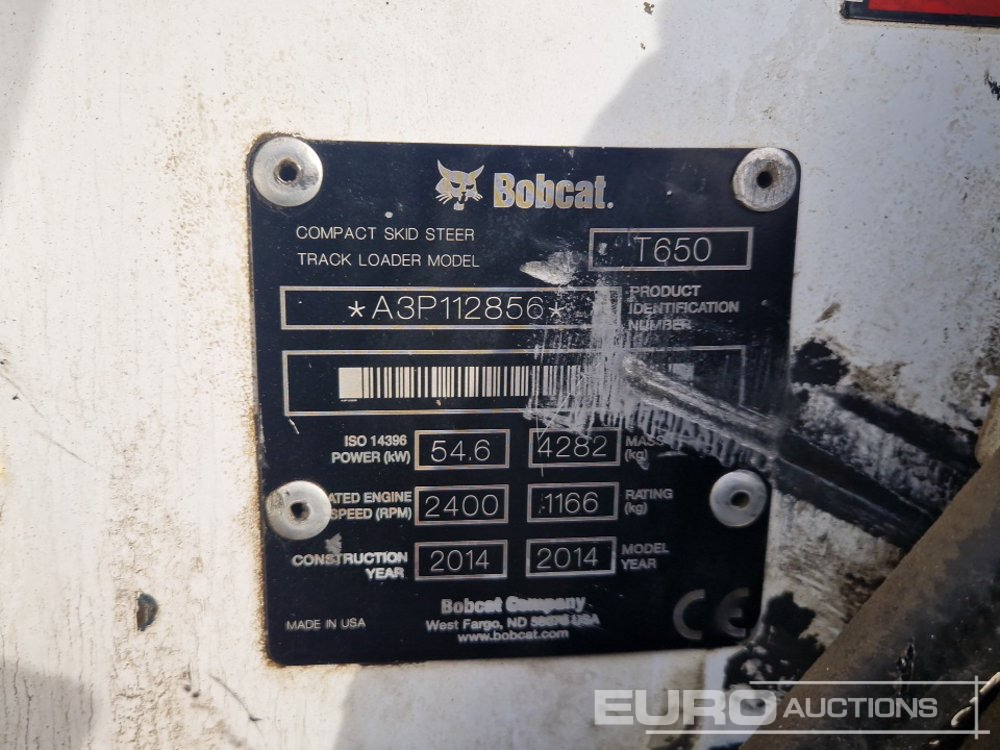 Mini pá carregadora 2014 Bobcat T650: foto 24