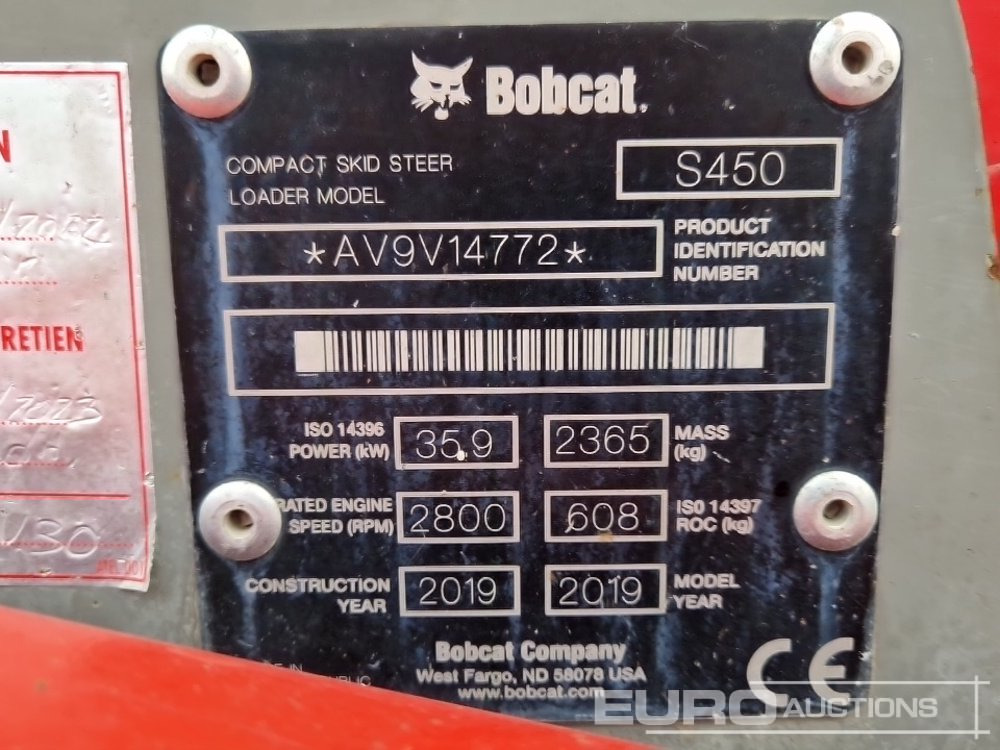 Mini pá carregadora 2019 Bobcat S450: foto 23 Mini pá carregadora 2019 Bobcat S450: foto 23
