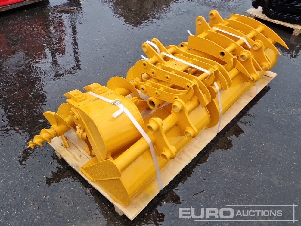 Unused 2025 GIYI QTY (8) CAT 301 Excavator Attachment, Rake, Ripper, Grabber, 12” Auger, 16” Auger, 8” Digging Bucket, 24”, 32” Ditching Bucket - Balde: foto 2 Unused 2025 GIYI QTY (8) CAT 301 Excavator Attachment, Rake, Ripper, Grabber, 12” Auger, 16” Auger, 8” Digging Bucket, 24”, 32” Ditching Bucket - Balde: foto 2