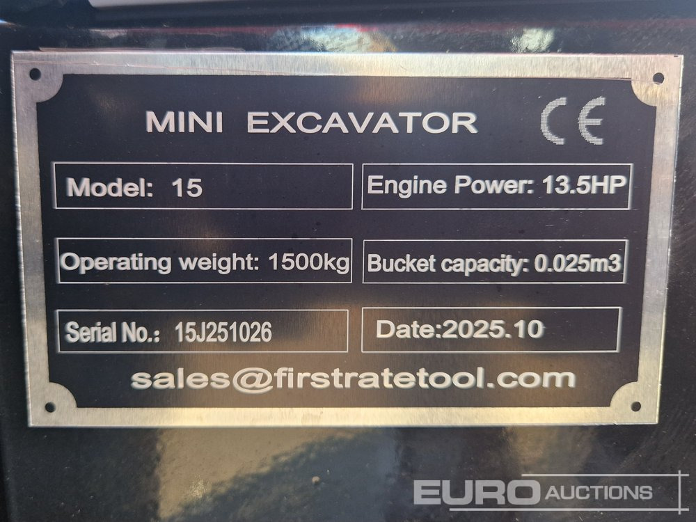 Unused 2025 Miva VA15 - Mini escavadeira: foto 2 Unused 2025 Miva VA15 - Mini escavadeira: foto 2