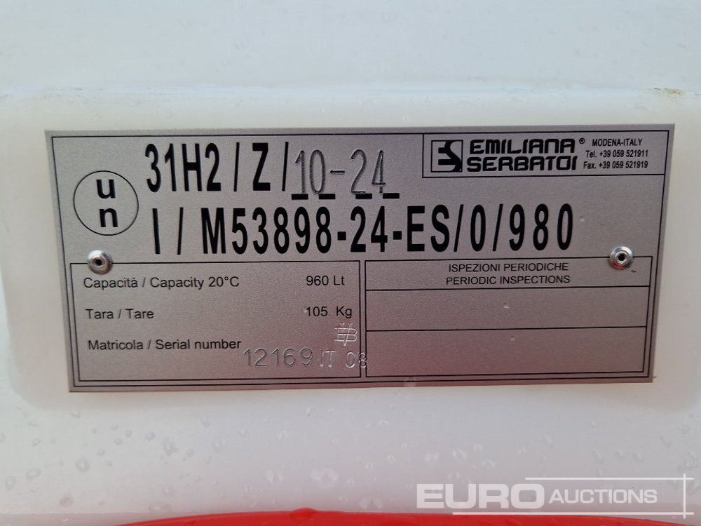 Tanque de combustível por Máquina de construção novo Unused Emiliana Serbatoi Hippotank: foto 16