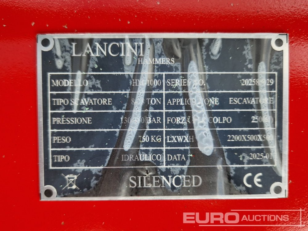 Martelo hidráulico Unused Lancini HM-1000: foto 8