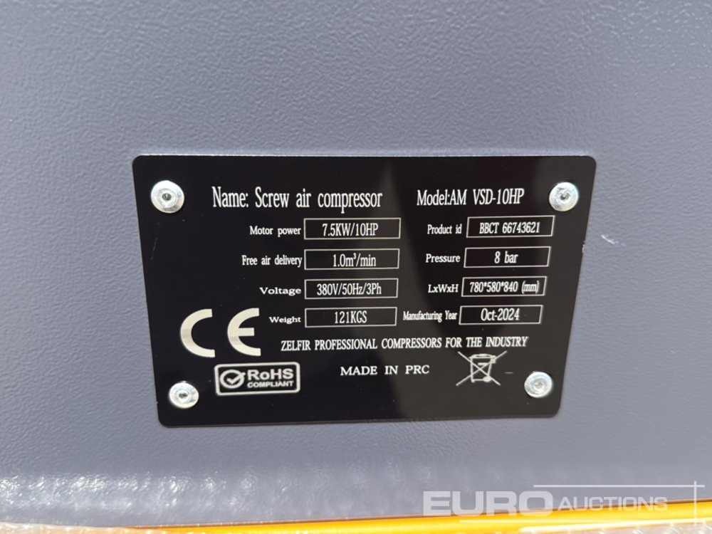 Unused 2024 Zelfir VSD-10HP - Compressor de ar: foto 1 Unused 2024 Zelfir VSD-10HP - Compressor de ar: foto 1