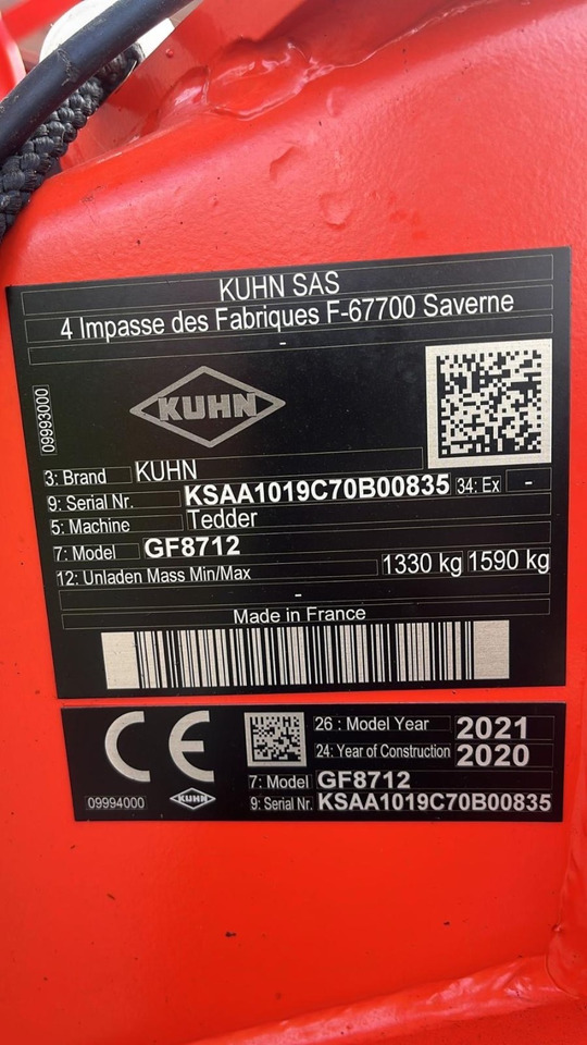 Kuhn GF8712 - Ancinho enleirador: foto 2 Kuhn GF8712 - Ancinho enleirador: foto 2