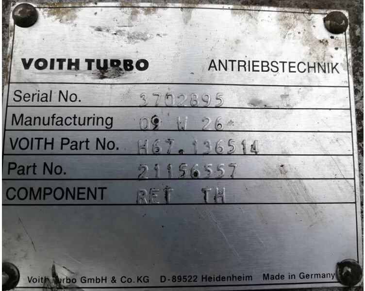 Voith - Peça de reposição por Camião: foto 3 Voith - Peça de reposição por Camião: foto 3